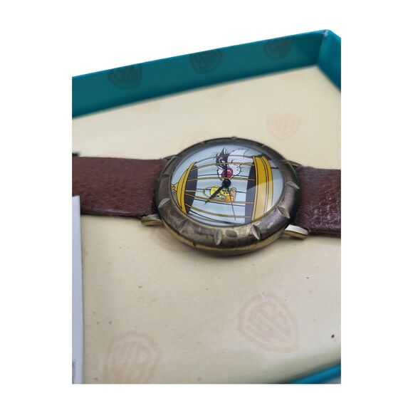 1994 Looney Toons Tweety And Sylvester Fossil Watch With Box Warner Bros main image 12